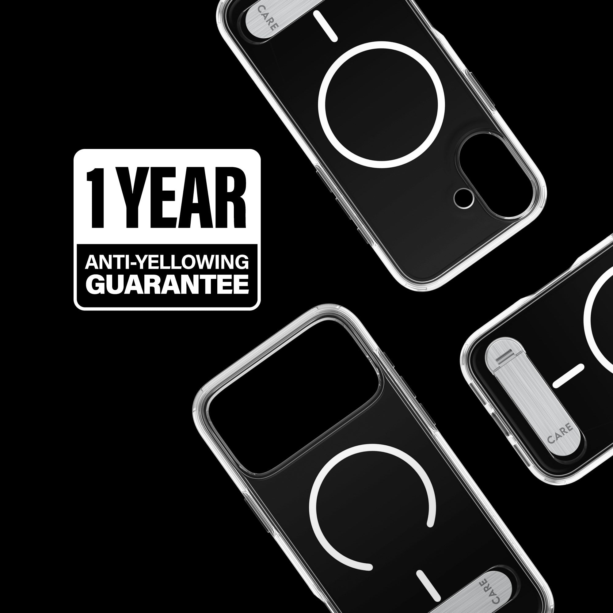 CARE by PanzerGlass® Feature Case Transparent m. Kickstand & MagSafe iPhone 17